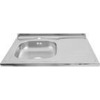 Мойка для кухни накладная левая с крылом S-220 60x80 см глубина чаши 14 см нержавеющая сталь
