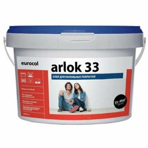 Клей eurocol Arlok 33, двухкомпонентный, для ПВХ плитки, ковролина, линолеума, 1,3кг