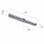 Фреза DJTOL N1LX3.1.522 спиральная однозаходная стружка вверх (по дереву, композиту (АКП), пластику)