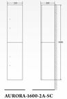 Пенал BelBagno AURORA-1600-2A-SC-BL-P-L