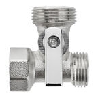 Кран шаровой латунный MasterProf Compact 1/2 ВР(г) х 3/4 НР(ш) х 1/2 НР(ш) к бытовой технике хром мини трехходовой (ИС.081210)