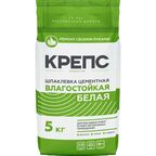 Шпаклёвка цементная влагостойкая Крепс 5 кг белая