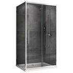Душевой уголок Abber Schwarzer Diamant 100x90 AG30100H-S90 профиль хром, стекло прозрачное