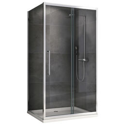 Душевой уголок Abber Schwarzer Diamant 100x90 AG30100H-S90 профиль хром, стекло прозрачное