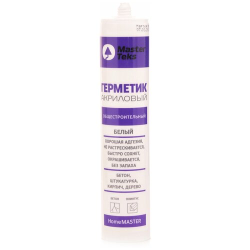 Герметик акриловый MasterTeks Homemaster, общестроительный, 260 мл, белый