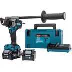 Дрель-шуруповерт аккумуляторная ударная бесщеточная Makita HP001GD201, 40 В Li-ion 2x2.5 Ач