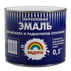 Эмаль акриловая Радуга для радиаторов полуглянцевая белая Р-178 0.5 кг