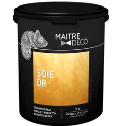Краска декоративная Maitre Deco Soie Or 2 кг цвет золотой