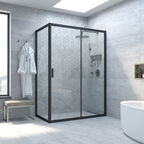 Душевой уголок Vegas-Glass 165x80 ZP+ZPV NOVO h2000 165*80 02М 01 профиль черный матовый, стекло прозрачное