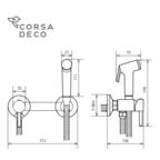 Смеситель с гигиеническим душем Corsa Deco хром (HF005)