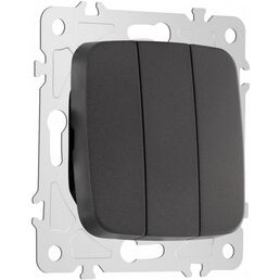 Выключатель трёхклавишный Arte Milano am-205 205.30-3.black