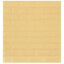 Мягкая самоклеящаяся 3D панель пвх для стен Lako Decor, Классический кирпич Бежевый, 70x77см