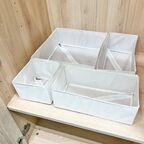 Набор коробок без крышки 31x31/15x31/15x15 см полиэстер цвет белый 4 шт
