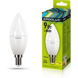 Электрическая светодиодная лампа Ergolux LED-C35-9W-E14-3K Свеча 13167