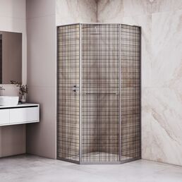 Душевой уголок RGW SV-82Gr R 100x100 33328200-2410R стекло черная вуаль, профиль серый