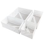 Набор коробок без крышки 31x31/15x31/15x15 см полиэстер цвет белый 4 шт