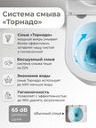 Подвесной унитаз Grossman Торнадо GR-4441SQ безободковый, с сиденьем микролифт, белый