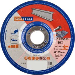 Диск зачистной по металлу тип 27 Dexter 125x22.2x6 мм