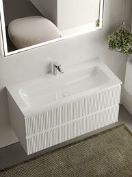 Тумба с раковиной Sancos Snob R SNR100W 100 см подвесная, Bianco
