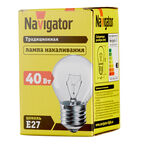 Лампа накаливания Navigator E27 3000К 40 Вт 400 Лм 230 В шар прозрачная