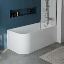 BelBagno Пристенная прямоугольная акриловая ванна со сливом-переливом BB712-1500-730-R правосторонняя