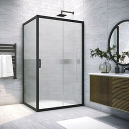Душевой уголок Vegas-Glass 145x75 ZP+ZPV NOVO h2000 145*75 02М Moru профиль черный матовый, стекло Moru