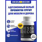 Грунтовка акриловая премиум DESSA DECOR 250 мл, адгезионная, белая, грунт для дерева, мебели, декупажа, творчества