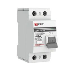УЗО EKF PROxima ВД-100 2P 63 A 300 мА 4.5 кА AC elcb-2-63-300-em-pro