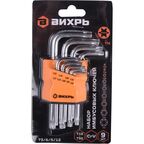 Набор ключей имбусовых Torx Вихрь 73/6/5/12 10-50 мм, 9 шт