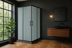 Душевой уголок Royal Bath 115х115 RB HPD-C-BL стекло матовое, профиль черный, без поддона