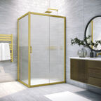 Душевой уголок Vegas-Glass 160x70 ZP+ZPV NOVO h2000 160*70 03 Moru профиль золото матовое, стекло Moru
