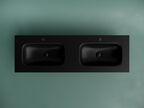 Раковина накладная мебельная Ceramica Nova Grace 1410x457x137 мм, с двумя чашами и отв под смеситель, черный матовый