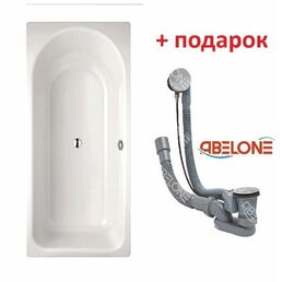 Стальная ванна Bette Ocean 170x75 8854-000 AR с антискольжением и шумоизоляцией + слив-перелив Abelone полуавтомат