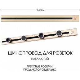 Электроустановочный шинопровод накладной с выключателем Arte Milano Am-track-sockets 385201TOB/100 Gold