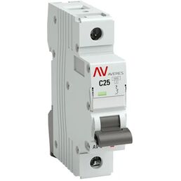 Автоматический выключатель EKF Averes AV-6 1P C25 А 6 кА mcb6-1-25C-av