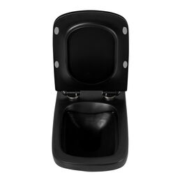 Комплект унитаз с инсталляцией BelBagno Sela BB3201CHR-MB/BB3201SC-MB/BB002-80/BB007-PR-NERO.M безободковый, микролифт, черный кнопка черная