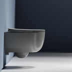 Унитаз подвесной Ceramica Nova Modena CN6063MH безободковый, с сиденьем микролифт, антрацит матовый
