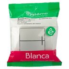 Выключатель встраиваемый Systeme Electric Blanca 10 А 2 клавиши цвет алюминий