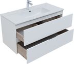 Комплект мебели Aquanet Алвита New 101 см подвесной (тумба с раковиной и зеркалом)