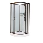 Душевая кабина Frank F408 Black 80x80 без крыши, стекло прозрачное, профиль черный