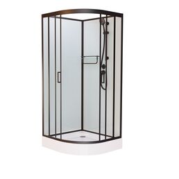 Душевая кабина Frank F408 Black 80x80 без крыши, стекло прозрачное, профиль черный