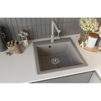 Мойка для кухни врезная Delinia 51x51 см глубина чаши 20 см кварц цвет серый шелк