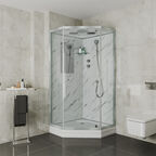 Душевая кабина Niagara Luxe 100х100 NG-7702DM низкий поддон, стекло прозрачное, профиль серебро