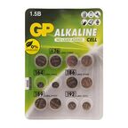 Батарейка GP алкалиновая LR44 LR41 LR621 LR43 LR54 12 шт.