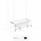 Акриловая ванна 160x70 с каркасом Lavinia Boho One S1-3701006P в наборе 3 в 1: прямоугольная ванна 160 x 70 см, каркас, подголовник