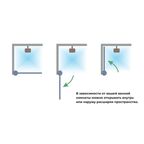 Душевая дверь в нишу Март Эстетика 195x90 см хромированный профиль прозрачное стекло распашная