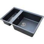 Мойка для кухни врезная Delinia 76x50 см глубина чаши 19 см кварц цвет черный