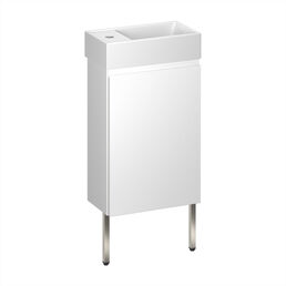 Тумба с раковиной Wellsee WC Area 40 подвесная, ножки в цвете нержавеющая сталь, белый матовый (раковина 151802000)