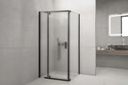 Душевой уголок Royal Bath 90х100 RB HPVD-C-BL стекло матовое, профиль черный