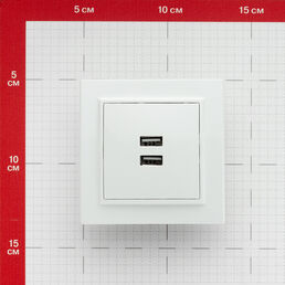 Розетка USB EKF Минск встраиваемая белая 2хUSB-А (ERR-2USB-100)